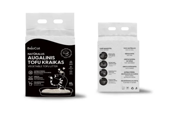 „Belocat” Tofu kačių kraikas (6L/2,5Kg)