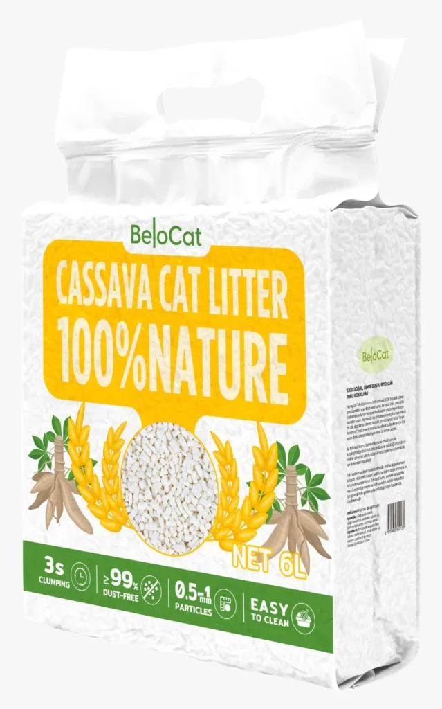Cassava kraikas ( išmaniems kačių tualetams)