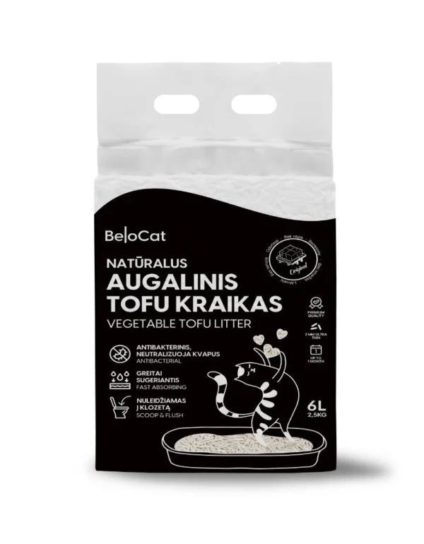 „Belocat” Tofu kačių kraikas (6L/2,5Kg)