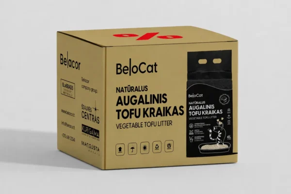 BeloCat tofu kačių kraiko dėžė (8vnt * 6L/2,5Kg)